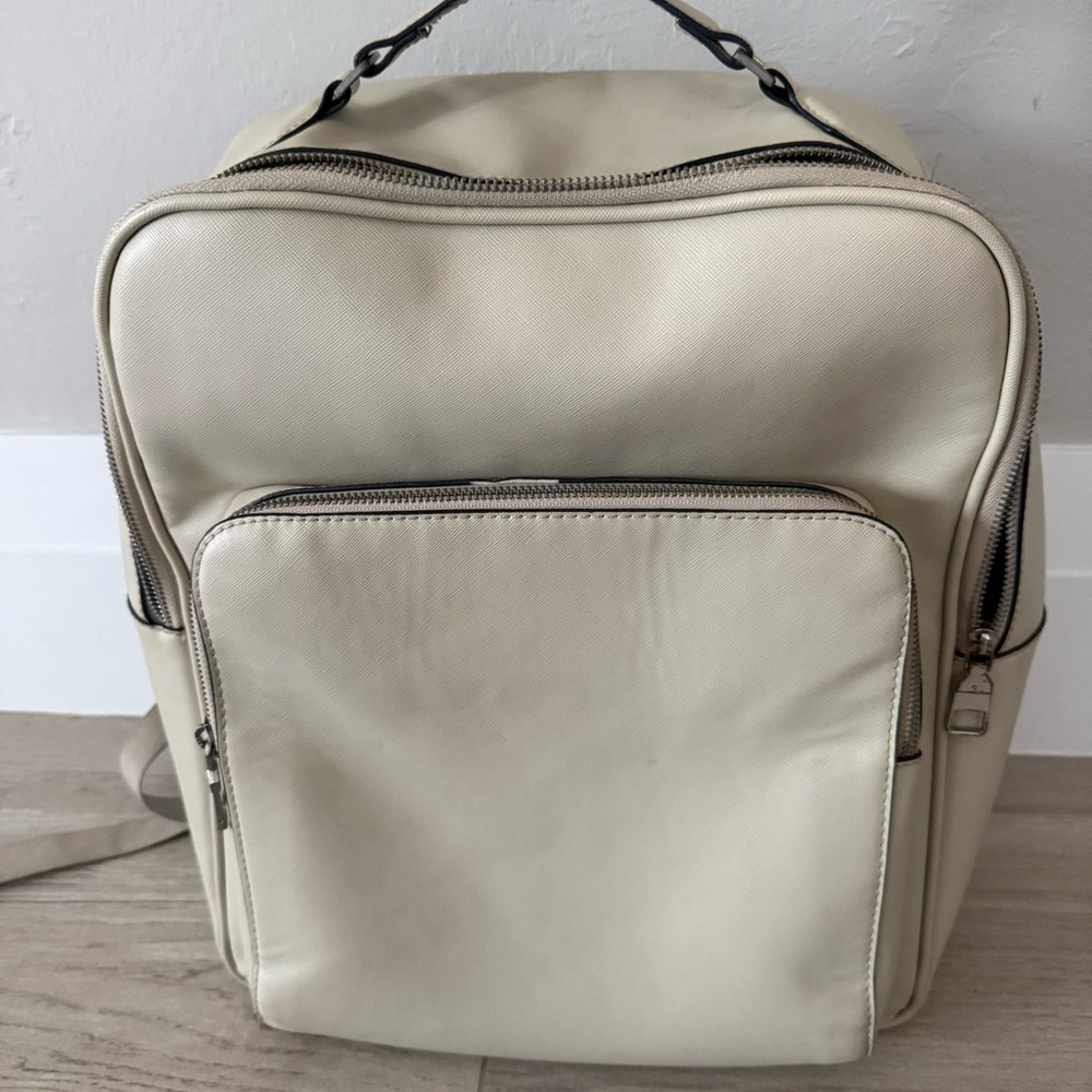 Zara Large Cream Backpack for Men or women